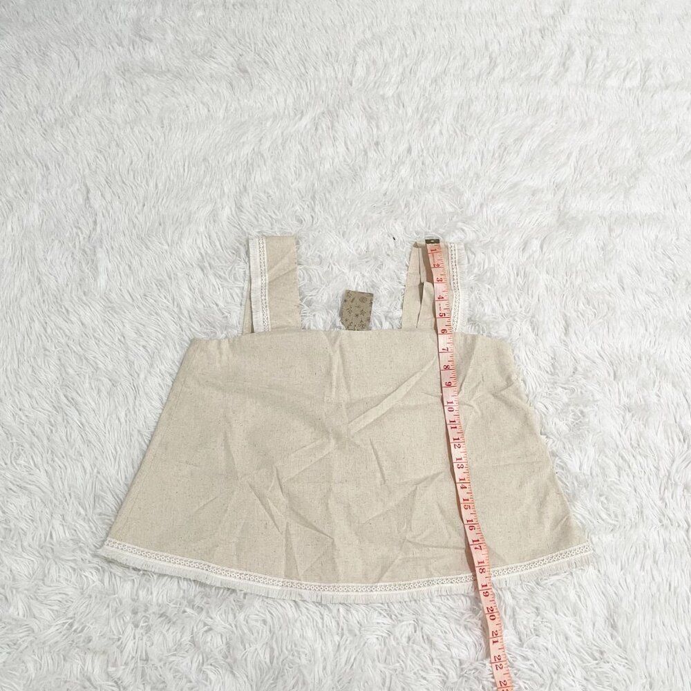 Women LAM & Linen Boho Crop Top and Skirt Set in Tan Size Medium - Picture 12 of 15
